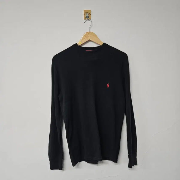 [BUNJANG] Polo Ralph Lauren Black Waffle Sweatshirt / [S] 폴로 랄프로렌 블랙 와플 맨투맨