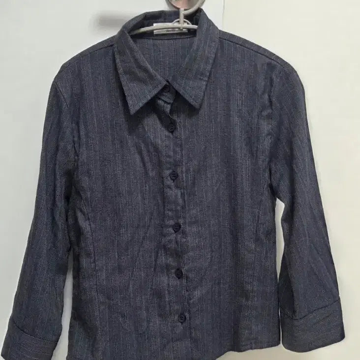 [BUNJANG] Black Up Tendomon 7-Point Sleeve Stripe Shirt / 블랙업 텐도먼 7부 스프라이트 셔츠