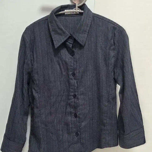 [BUNJANG] Black Up Tendomon 7-Point Sleeve Stripe Shirt / 블랙업 텐도먼 7부 스프라이트 셔츠