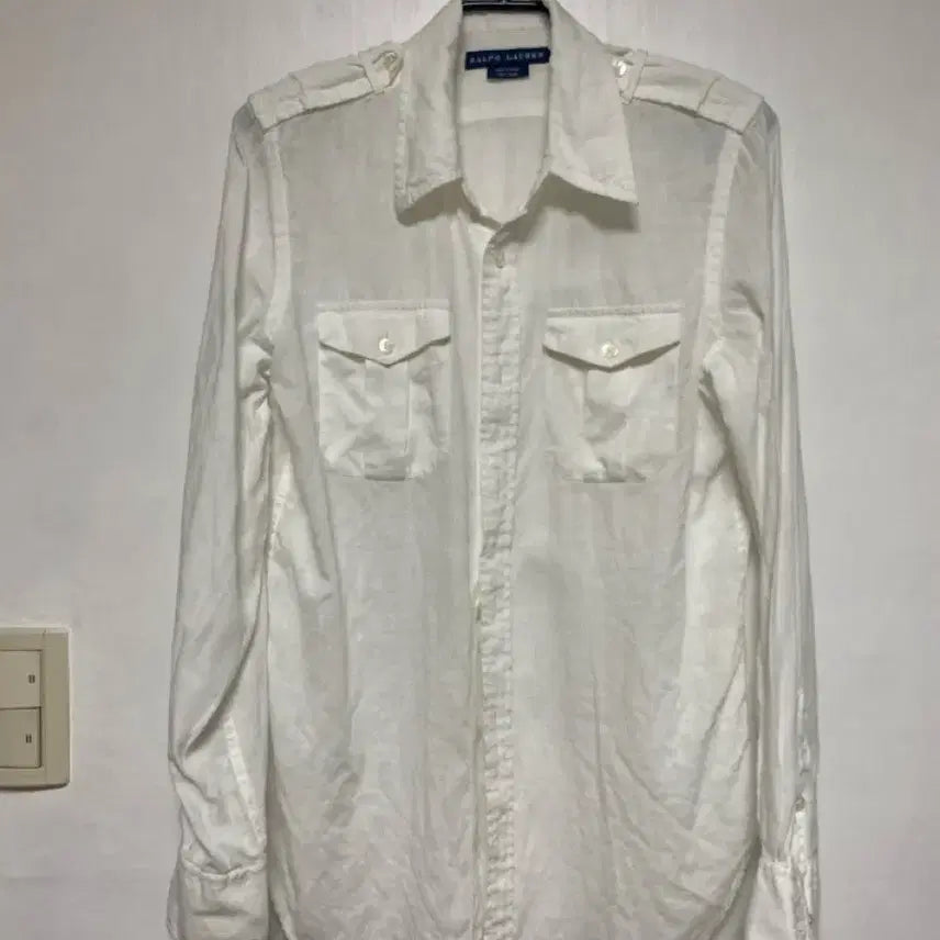 [BUNJANG] Polo Ralph Lauren Women's Linen White Shirt Size 6 / [POLO] 여성용 폴로 랄프로렌 린넨 화이트 셔츠 6사이즈