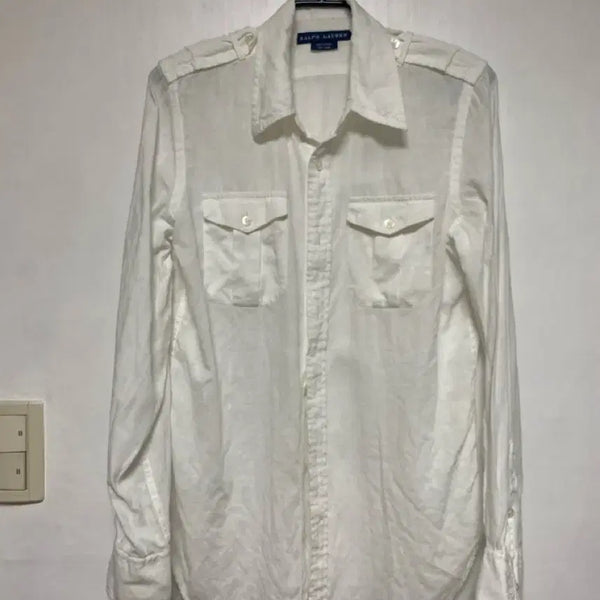 [BUNJANG] Polo Ralph Lauren Women's Linen White Shirt Size 6 / [POLO] 여성용 폴로 랄프로렌 린넨 화이트 셔츠 6사이즈