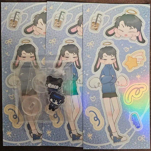 [BUNJANG] ANIMAL CHAOS HYUNMU 1 TEAM Photo Book Lucky Draw Ryu Jae-gwan Acrylic Sticker Set / 동물난리국 현무1팀 화보전 럭드 류재관 아크릴 스티커 괴출 괴담출근