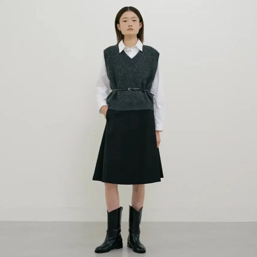 [BUNJANG] Ring Seoul Midi Flared Skirt - Black / 링서울 midi flared skirt 블랙