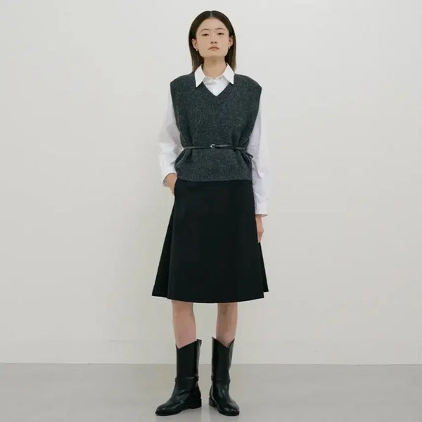 [BUNJANG] Ring Seoul Midi Flared Skirt - Black / 링서울 midi flared skirt 블랙