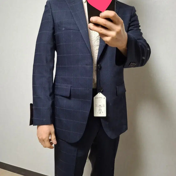 [BUNJANG] Bruno Piatti Navy Check Wool Suit Set (95 Top, 30-32 Pants) / 새상품/세정)브루노바피 정장세트59만원/상의95사이즈/바지30사이즈