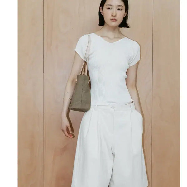 [BUNJANG] The Aperture Delia Short Sleeve Knit Top / 디애퍼처 delia short sleeve knit top