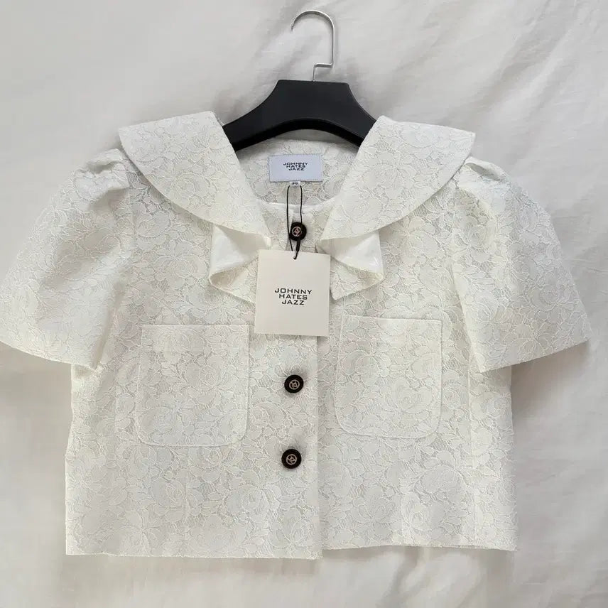 [BUNJANG] Johnny Hates Jazz Ruffle Lace Jacket White / 쟈니헤잇재즈 러플 레이스 자켓 화이트