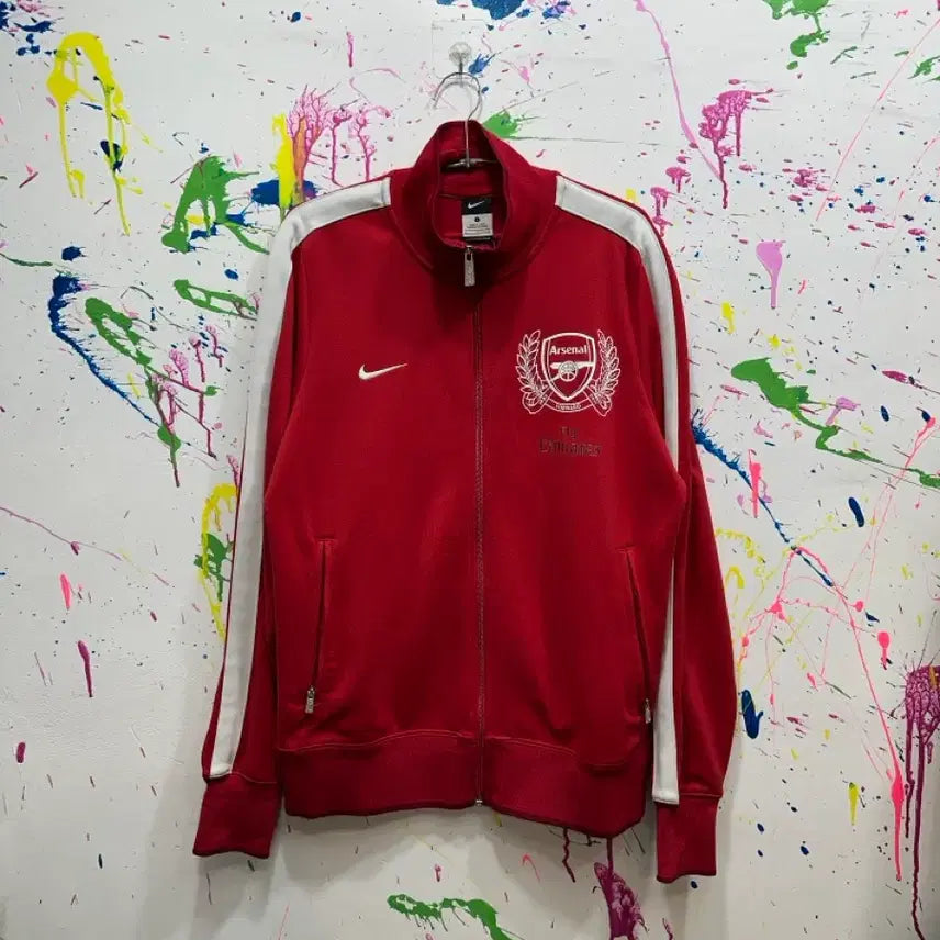 [BUNJANG] Nike Arsenal FC 125th Anniversary Red & White Track Jacket L / 나이키 아스날 FC 125주년 기념 레드 및 화이트 컬러 트랙탑 자켓 L