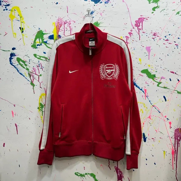 [BUNJANG] Nike Arsenal FC 125th Anniversary Red & White Track Jacket L / 나이키 아스날 FC 125주년 기념 레드 및 화이트 컬러 트랙탑 자켓 L