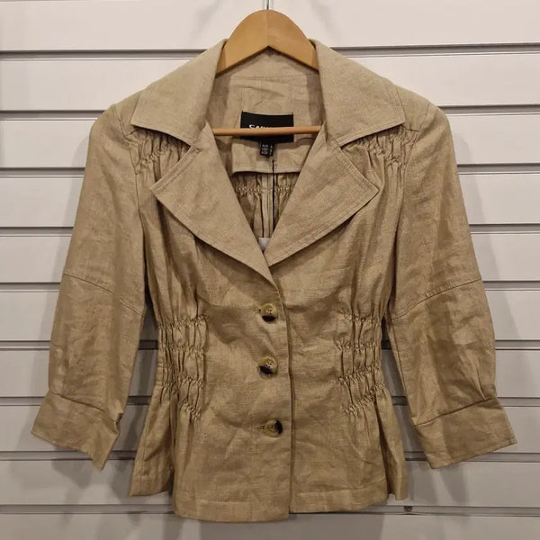 [BUNJANG] Women's Linen Wrinkle Jacket Beige Size S / (무료배송.새상품) 여성 린넨 주름 자켓 베이지 S