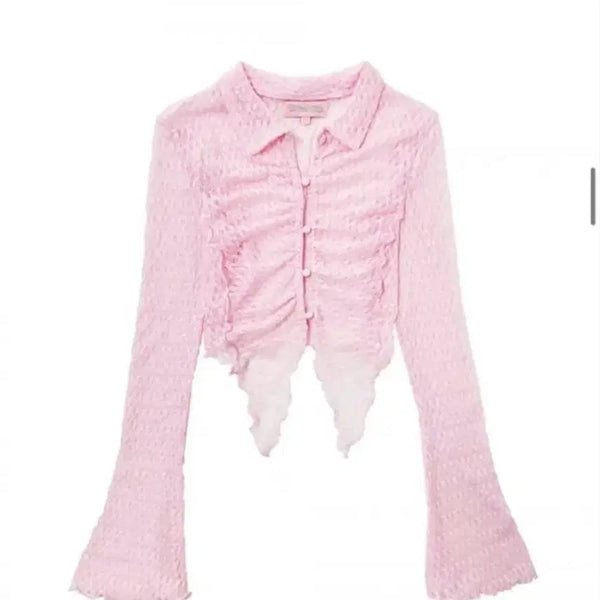 [BUNJANG] Expired Girl Chloe Pink Blouse / 익스파이어드걸 클로이 핑크