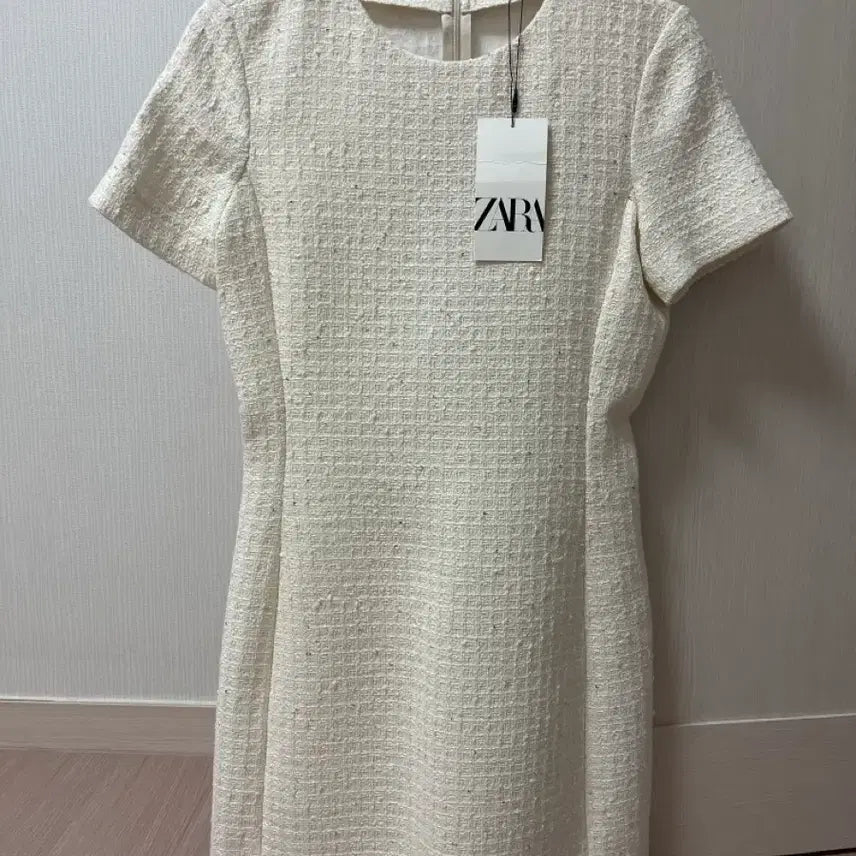 [BUNJANG] Zara Tweed Dress Ivory New / 자라 트위드 원피스 아이보리 새상품