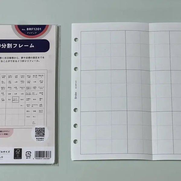 [BUNJANG] Nolty A6 6-Hole Mandala 9-Grid Inserts (Portion) / 놀티 A6 6공 9칸 만다라트 속지 소분
