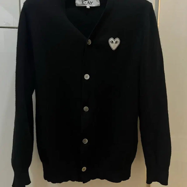 [BUNJANG] Comme des Garçons White Heart Cardigan L / 꼼데가르송 화이트와펜 가디건 100
