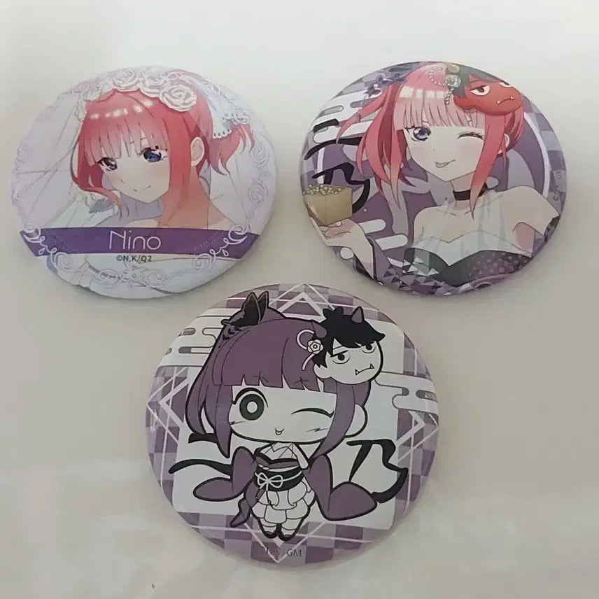 [BUNJANG] The Quintessential Quintuplets Nino Can Badge Set (3 Types) / 5등분의 신부 니노 캔뱃지 3종 일괄