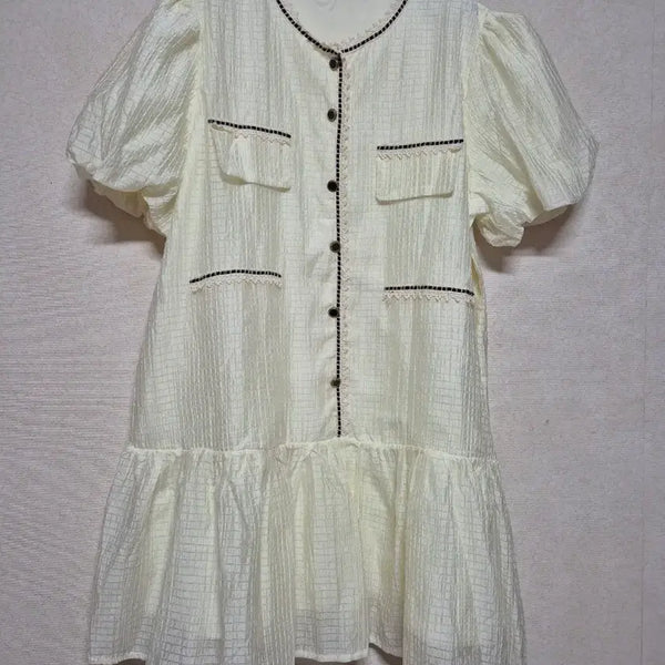 [BUNJANG] Oversized Puff Sleeve Dress Yellow XL / (새상품)  오버핏  여리한 퍼프소매 원피스