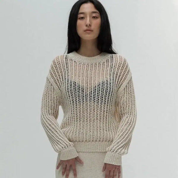 [BUNJANG] Amomento Crochet Pullover Knit / 아모멘토 크로셰 풀오버 니트