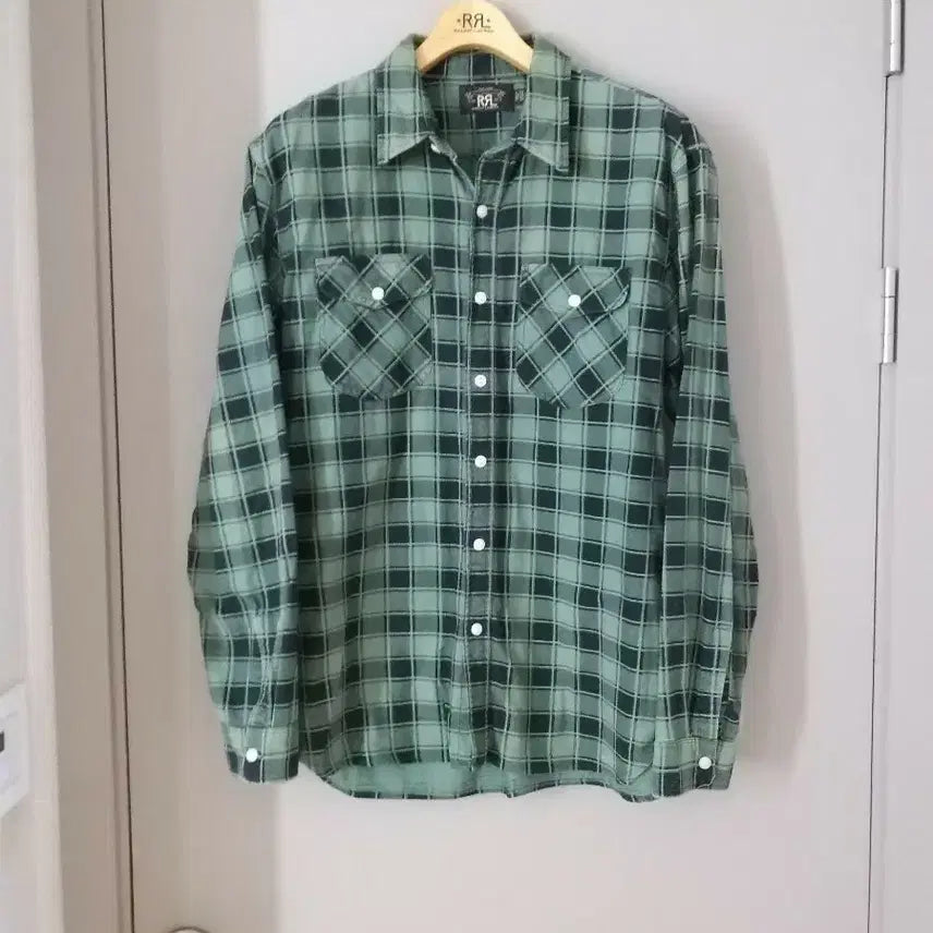 [BUNJANG] RRL Preston Plaid Print Chamois Workshirt L / RRL 프레스톤 플래드 프린트 샤모아 워크셔츠 L