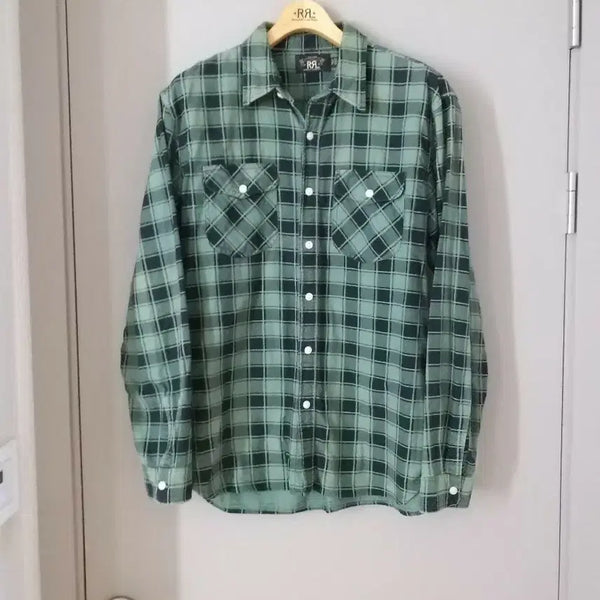 [BUNJANG] RRL Preston Plaid Print Chamois Workshirt L / RRL 프레스톤 플래드 프린트 샤모아 워크셔츠 L