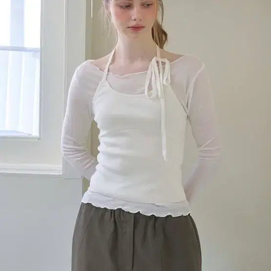[BUNJANG] LaMoor Lily Halter Neck Knit - Ivory / 시착새상품] 라무어 Lily halter neck knit