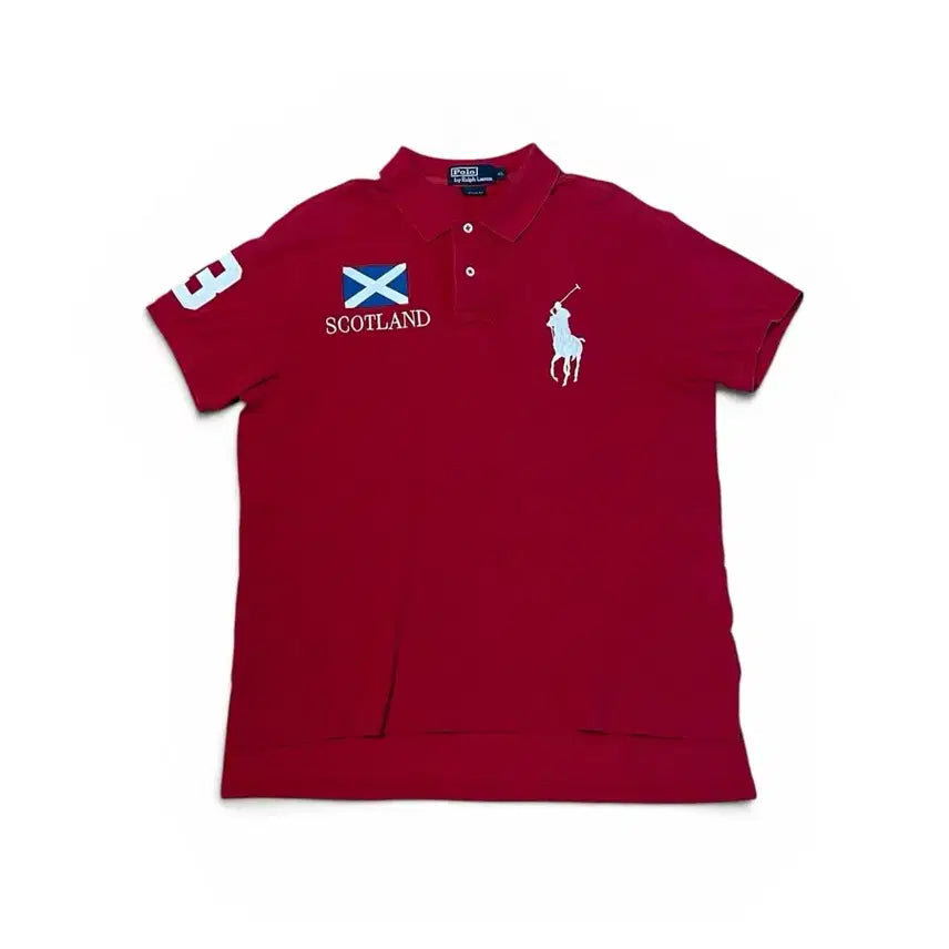 [BUNJANG] Polo Ralph Lauren Big Pony Scotland Flag Short Sleeve Polo Shirt / 폴로 랄프로렌 빅포니 스코틀랜드 카라티
