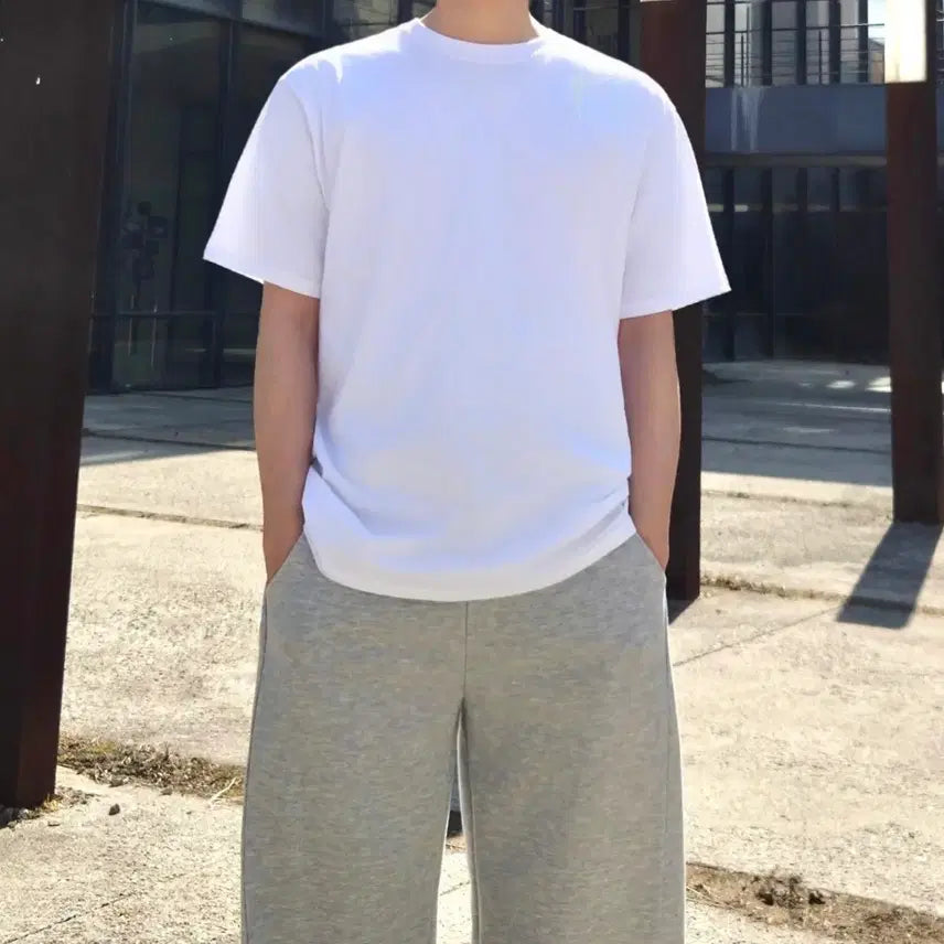 [BUNJANG] Basic Plain Short Sleeve T-Shirt (L, XL) / 기본 무지 반팔 새상품 L, XL (원가판매)