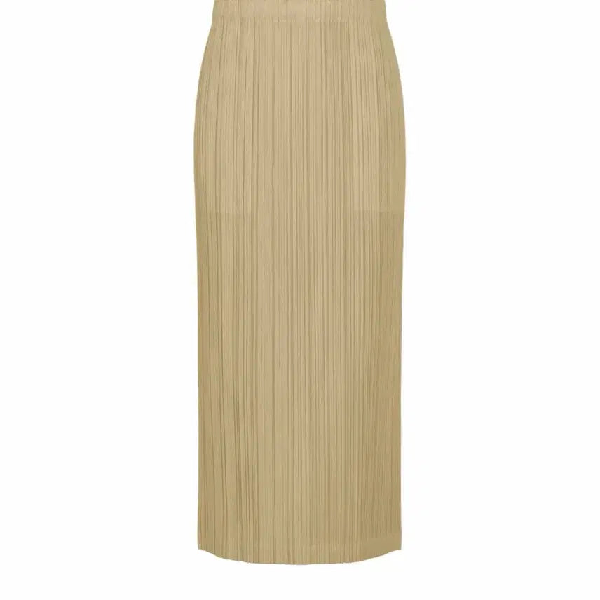 [BUNJANG] Pleats Please Issey Miyake Seeker Skirt Sand Beige Size 3 / 플리츠플리즈 7월 씨커 시커 스커트 띠커 샌드베이지 3 새상품