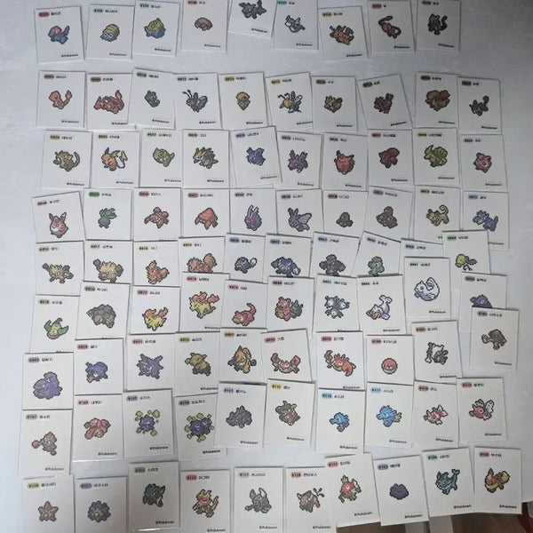 [BUNJANG] Pokemon Pixel Art Sticker Set (90 pcs) / 포켓몬 픽셀아트 띠부씰 90장 판매합니다.