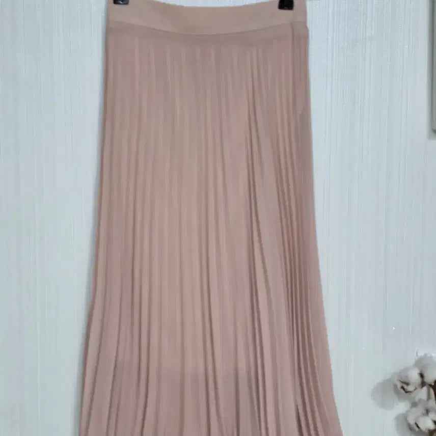 [BUNJANG] Pleated Long Skirt Beige / 주름 스커트 베이지