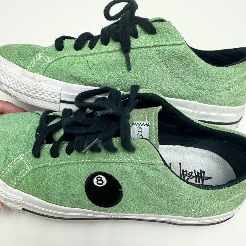 [BUNJANG] Stussy Converse 8-Ball Suede Green Sneakers / 스투시 컨버스 8볼 스웨이드 그린 255