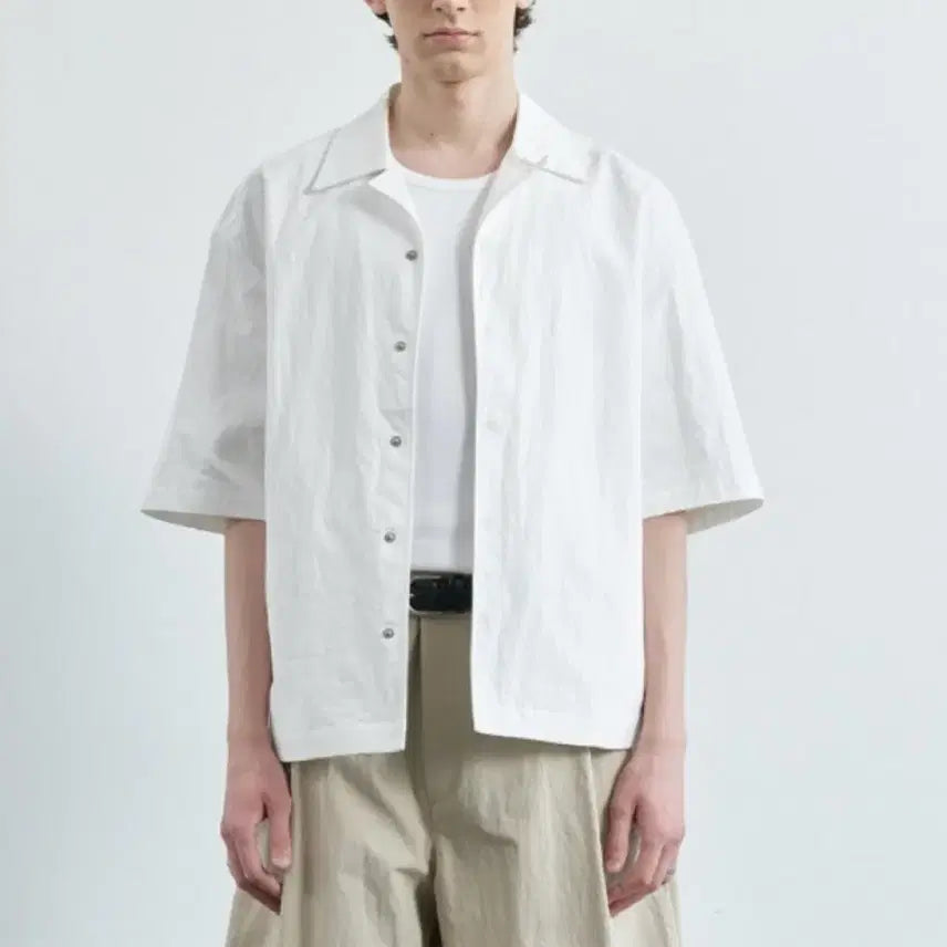 [BUNJANG] Essential by EQUL Structure Half Shirt - Size L / 에센셜바이이큐엘 스트럭처 하프 셔츠