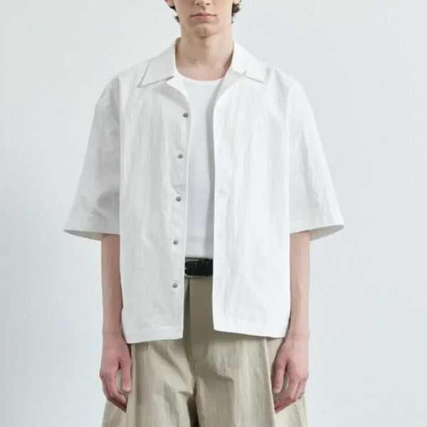 [BUNJANG] Essential by EQUL Structure Half Shirt - Size L / 에센셜바이이큐엘 스트럭처 하프 셔츠