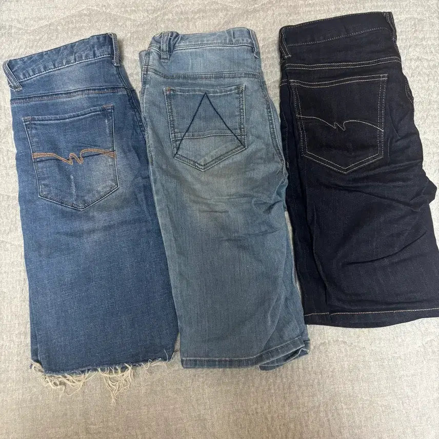 [BUNJANG] Denim Shorts Set (3 pcs) Size S / 데님 반바지 3종 세트(S)