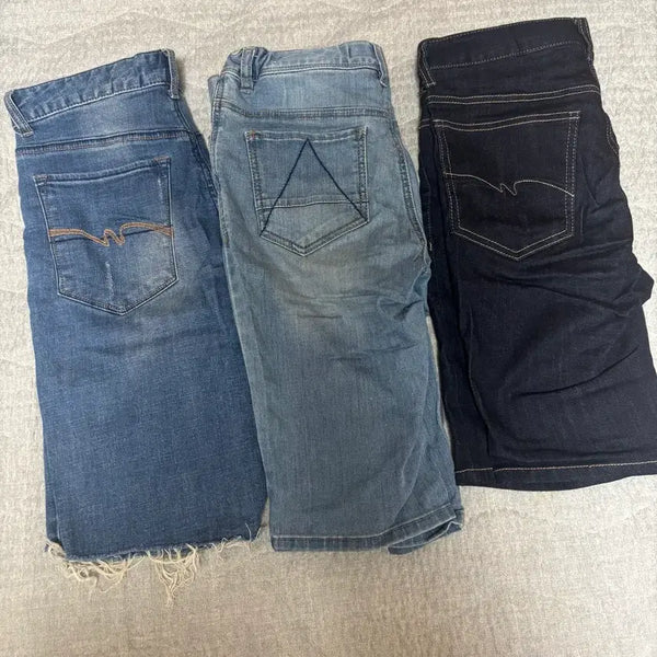 [BUNJANG] Denim Shorts Set (3 pcs) Size S / 데님 반바지 3종 세트(S)