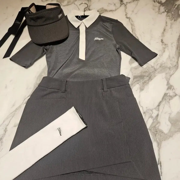 [BUNJANG] Titleist Women's Golf Apparel Top, Skirt & Socks Set / 타이틀리스트 여성골프웨어 상하의+양말 세트