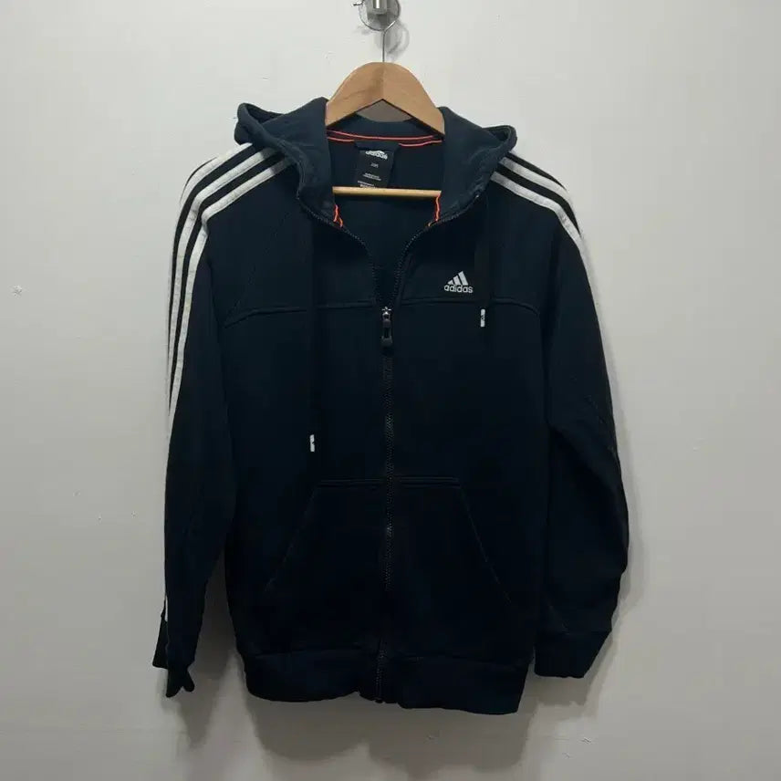 [BUNJANG] Adidas 3-Stripes Full-Zip Hoodie Black M / 아디다스 삼선 후드 집업 블랙 M
