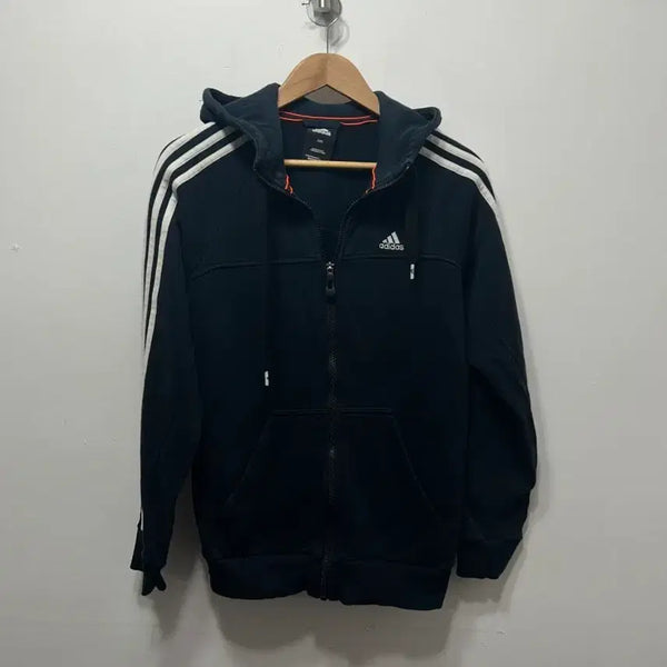 [BUNJANG] Adidas 3-Stripes Full-Zip Hoodie Black M / 아디다스 삼선 후드 집업 블랙 M
