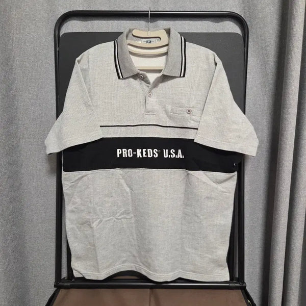 [BUNJANG] Pro Keds Vintage Rugby T-Shirt L (Gray) / Pro Keds 빈티지 반팔 티셔츠 L(100)