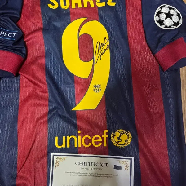 [BUNJANG] Luis Suárez Signed 2014-2015 Barcelona Football Jersey / 14-15 바르셀로나 수아레즈 사인 유니폼 판매
