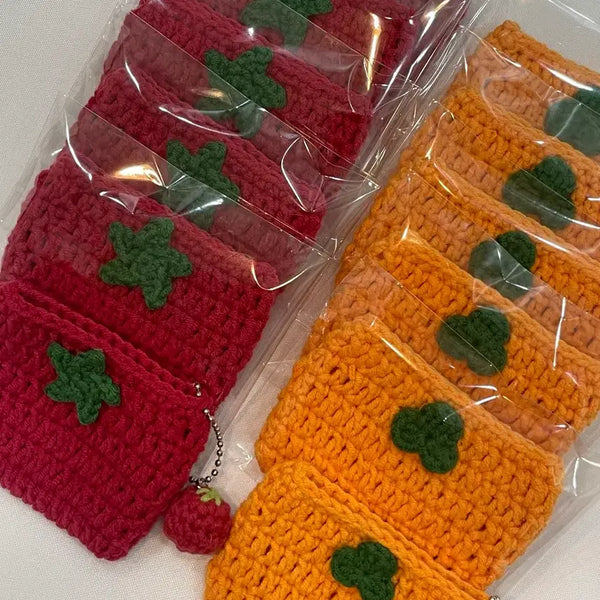 [BUNJANG] Hand-Knit Tomato / Tangerine Card Holder / 토마토 / 귤 뜨개 카드지갑