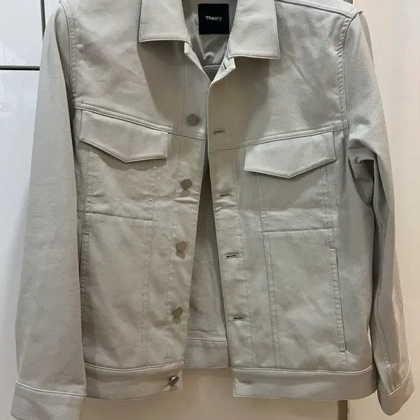 [BUNJANG] Theory Ivory Trucker Jacket M (105-107) / 25fw 띠어리 아이보리 트러커 105 (새상품급)