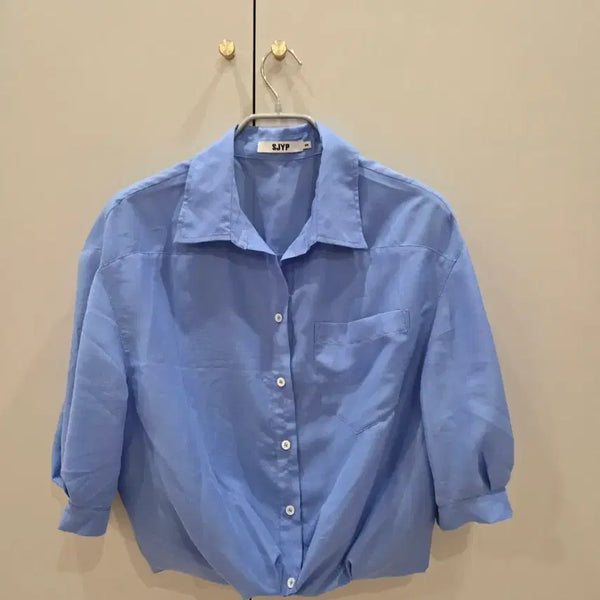 [BUNJANG] SJYP Blue Shirt / SJYP 블루 셔츠