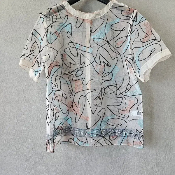 [BUNJANG] Lanvin Collection 2020 Drawing Lettering Blouse / 2020.랑방컬렉션 )드로잉 레터링 블라우스