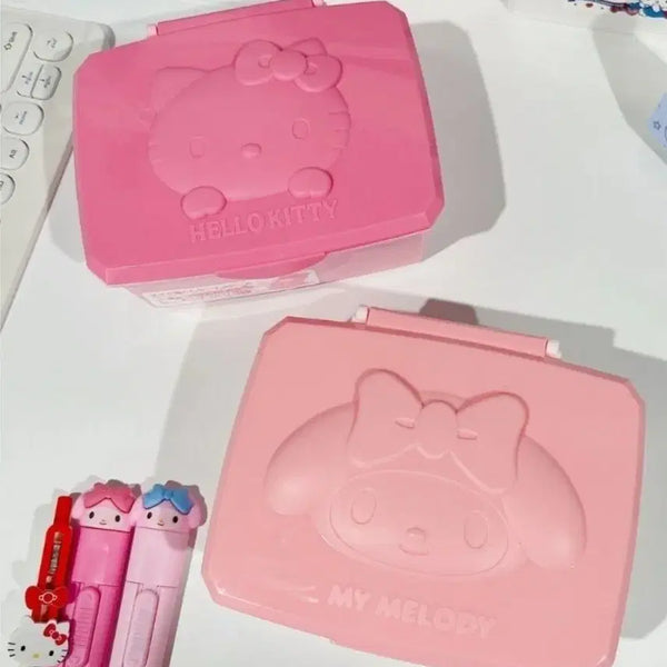 [BUNJANG] Hello Kitty & My Melody Pink Storage Box / 헬로키티/마이멜로디 핑크 수납함
