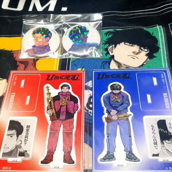[BUNJANG] 100m Original Art Acrylic Set & Hologram Badge Set (Togashi, Komiya) / 100미터 100M 햐쿠엠 백미터 원화 아크릴, 뱃지 토가시코미야양도
