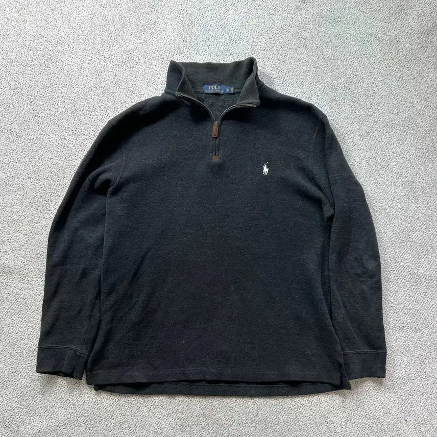 [BUNJANG] Polo Ralph Lauren Charcoal Half-Zip Knit Sweater M / 폴로 랄프로렌 화이트포니 차콜 반집업 니트 M 95