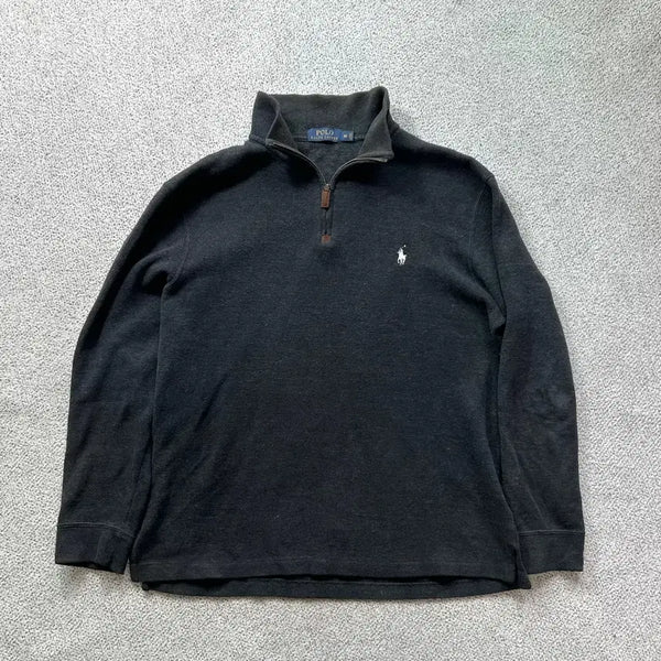 [BUNJANG] Polo Ralph Lauren Charcoal Half-Zip Knit Sweater M / 폴로 랄프로렌 화이트포니 차콜 반집업 니트 M 95