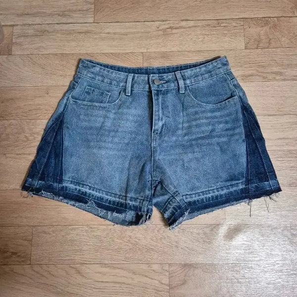 [BUNJANG] Cut-out Distressed Denim Shorts / 컷팅 데미지 청반바지