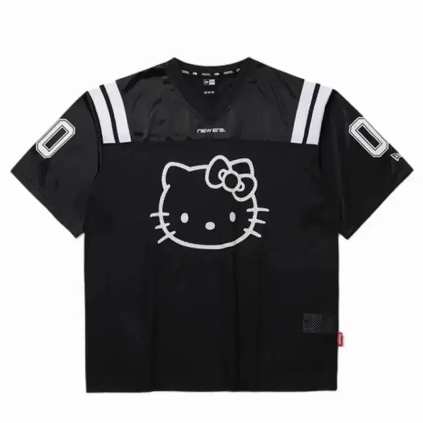 [BUNJANG] New Era x Hello Kitty Mesh T-shirt Black / 뉴에라 헬로키티 메쉬티셔츠 블랙