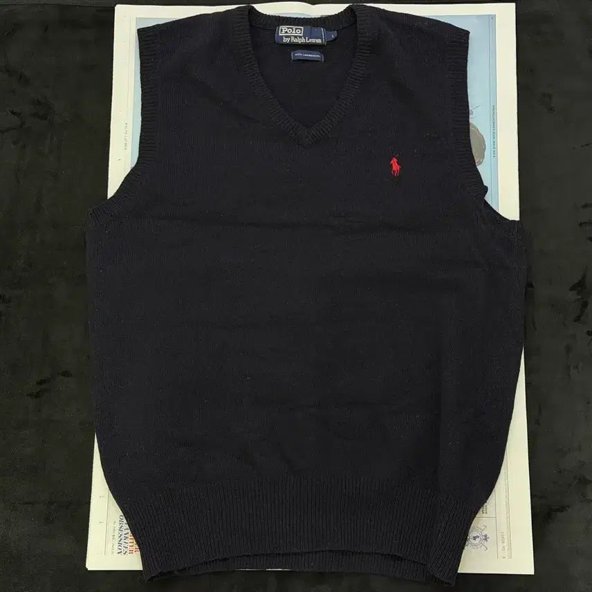 [BUNJANG] Polo Ralph Lauren Classic Fit V-Neck Lambswool Knit Vest Navy L / 폴로 랄프로렌 클래식 포니 램스울 니트 베스트 (네이비 / L)